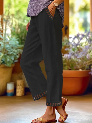 Wren – Pantalones Cropped Relax con Detalles en Contraste