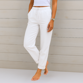 Maylora | Pantalones de Lino Relax con Cintura Ajustable