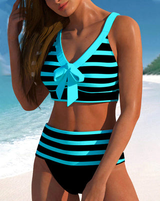 Bloom | Bikini de rayas con talle alto