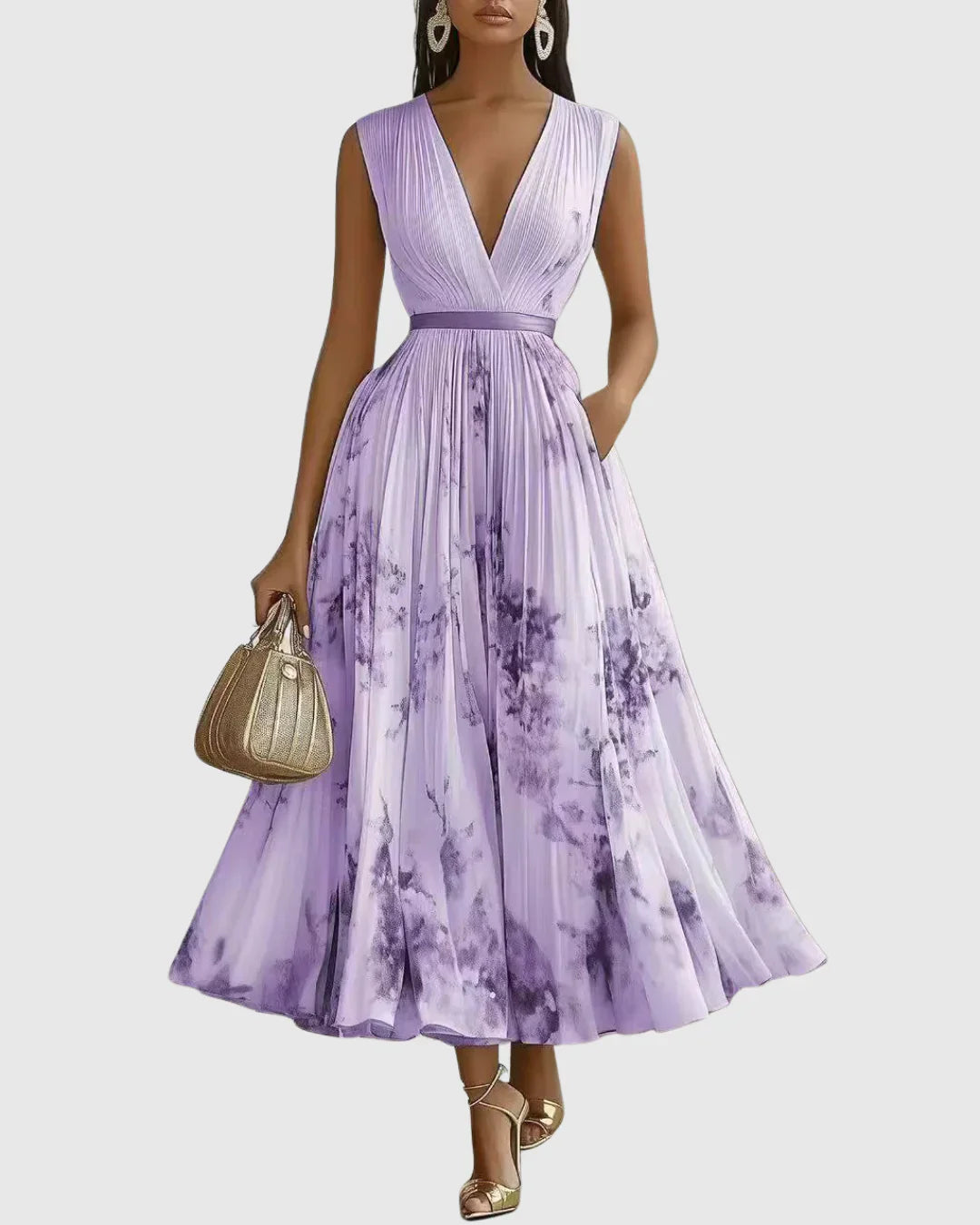 Rosa | Elegante vestido maxi plisado