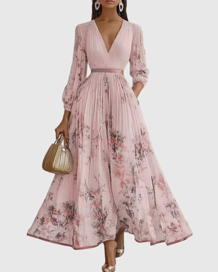 Rosa | Elegante vestido maxi plisado