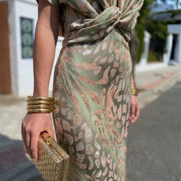 Clara™ | Copper Midi Dress