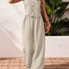 Conjunto de 2 piezas: top sin mangas y pantalón casual