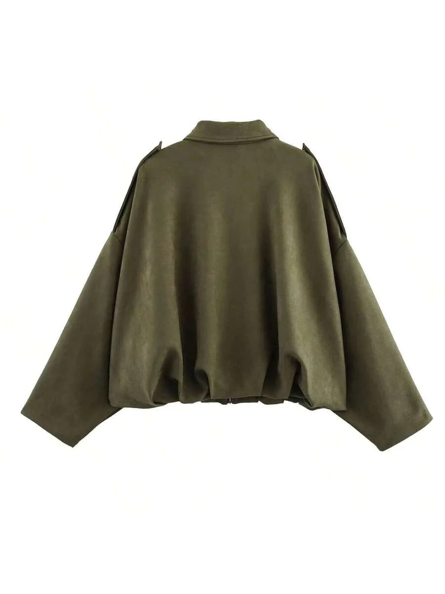 Elegante, chic y ligera chaqueta bomber para damas