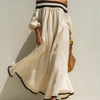 Isabel | Vestido maxi sin hombros y de corte holgado