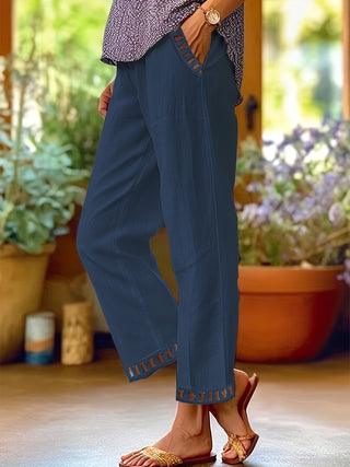 Wren – Pantalones Cropped Relax con Detalles en Contraste