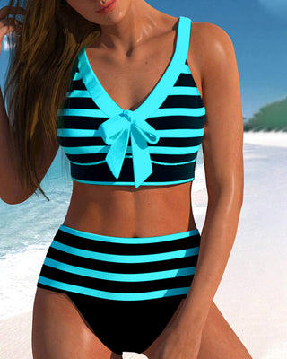 Bloom | Bikini de rayas con talle alto
