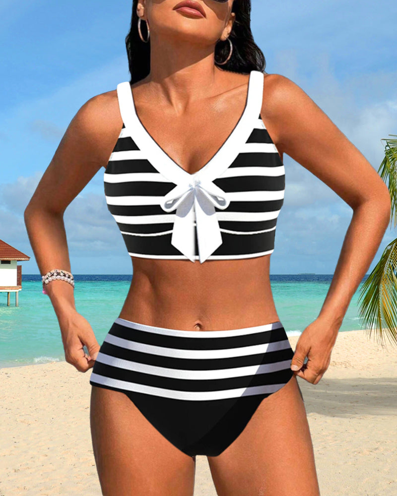 Bloom | Bikini de rayas con talle alto