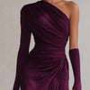 Rosalía™ | Vestido largo de fiesta asimétrico en color violeta