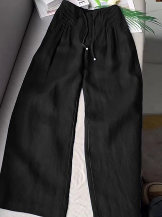 Camille | Pantalones largos de mezcla de algodón y lino