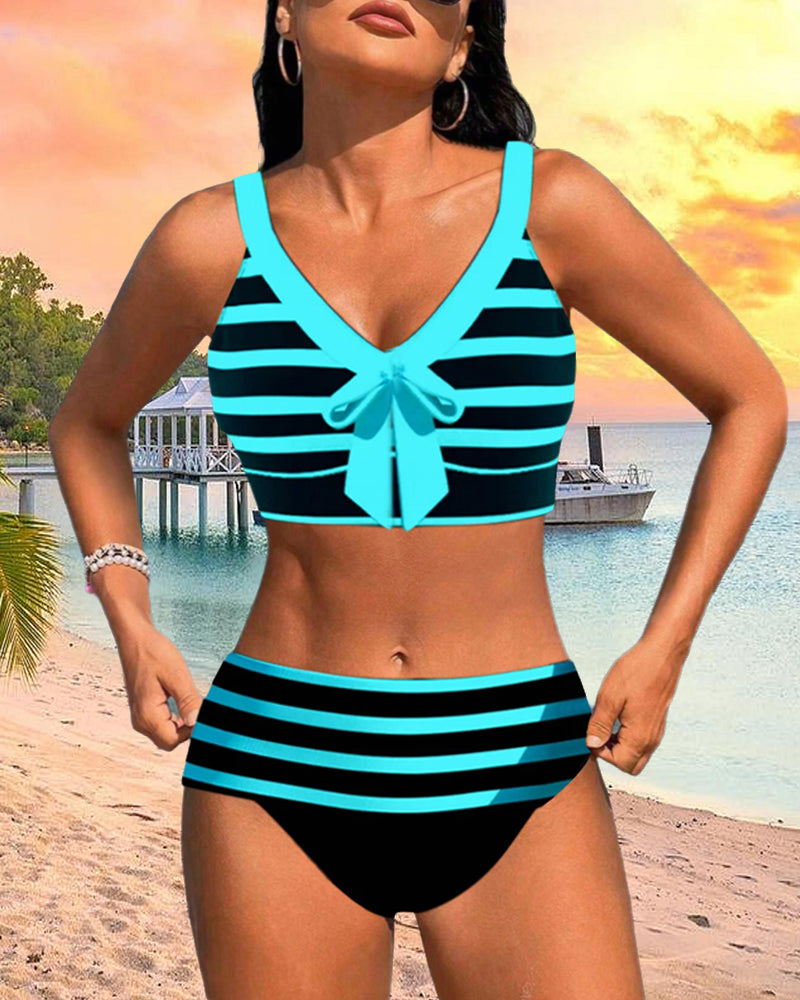 Bloom | Bikini de rayas con talle alto