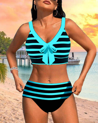 Bloom | Bikini de rayas con talle alto