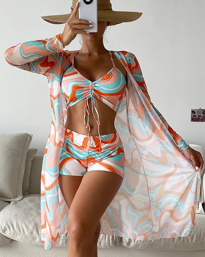 Bloom | Set de Bikini de 3 Piezas con Diseño Estampado