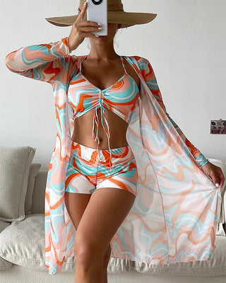 Bloom | Set de Bikini de 3 Piezas con Diseño Estampado