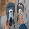 Marlenia - Sandalias Planas con Hebilla de Metal