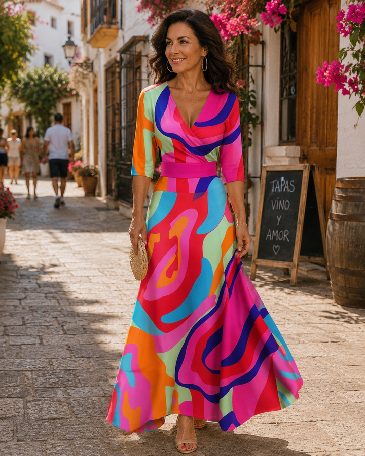CALLA | Vestido Maxi Floral Escultural para una Elegancia Segura