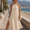 Tina | Top Halter Off Shoulder con Cordones