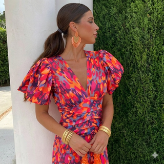Tora - Vestido con mangas plisadas