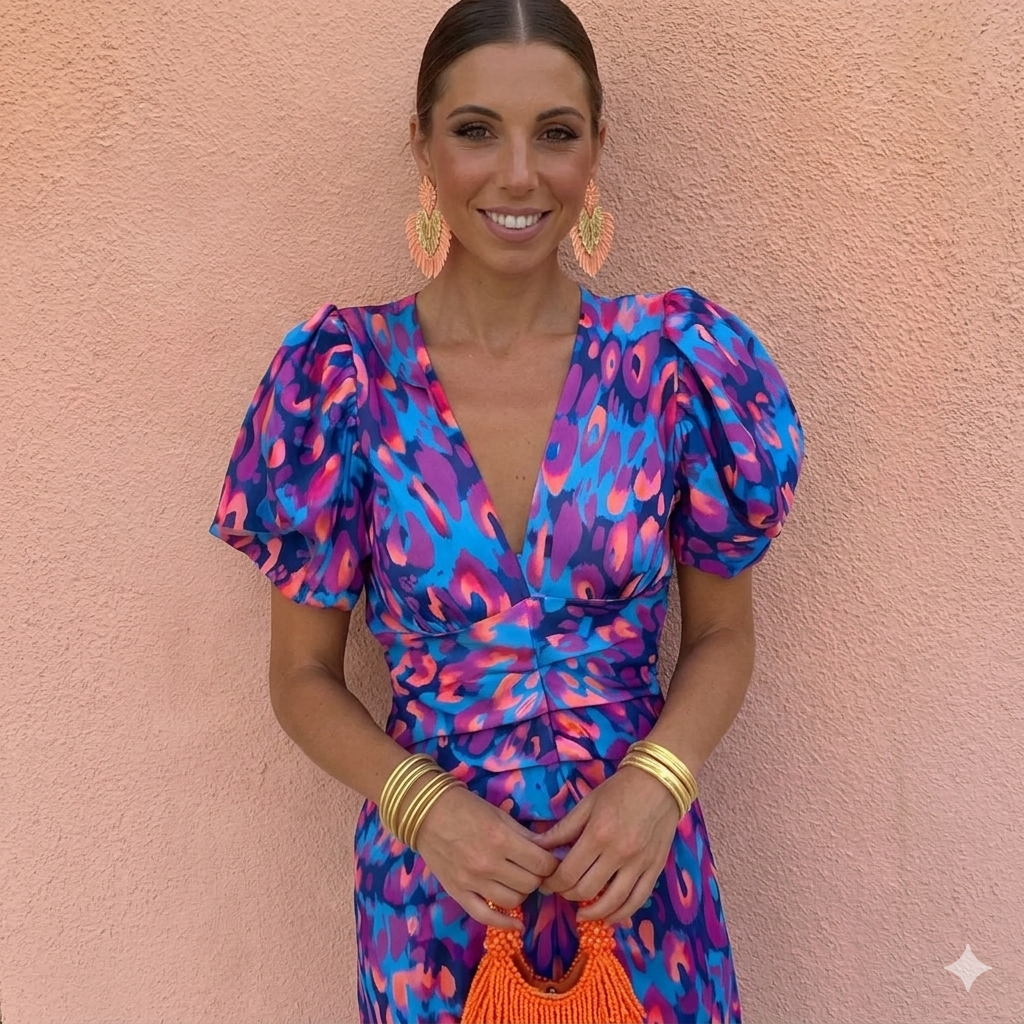 Tora - Vestido con mangas plisadas