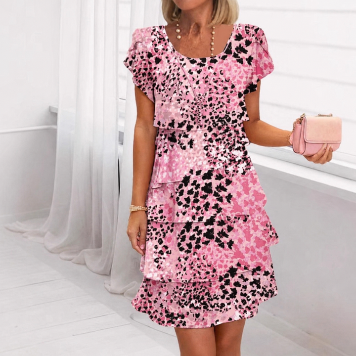 Valenza™ – Vestido elegante con un estampado sofisticado y un acabado refinado