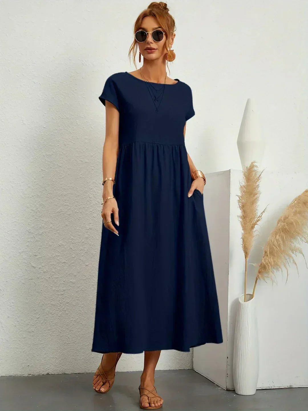 Gabriela™ | Vestido midi fluido de elegancia clásica