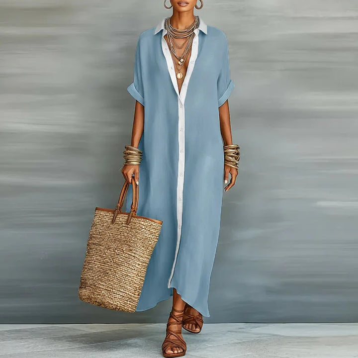 Anastasia™ | Largo vestido camisero con botones