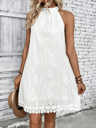 Rose - Vestido halter con ojales bordados