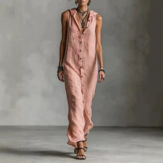 Nino Dress - Nuevo vestido de verano de color sólido con botones