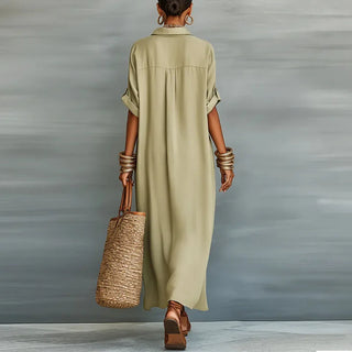 Anastasia™ | Largo vestido camisero con botones