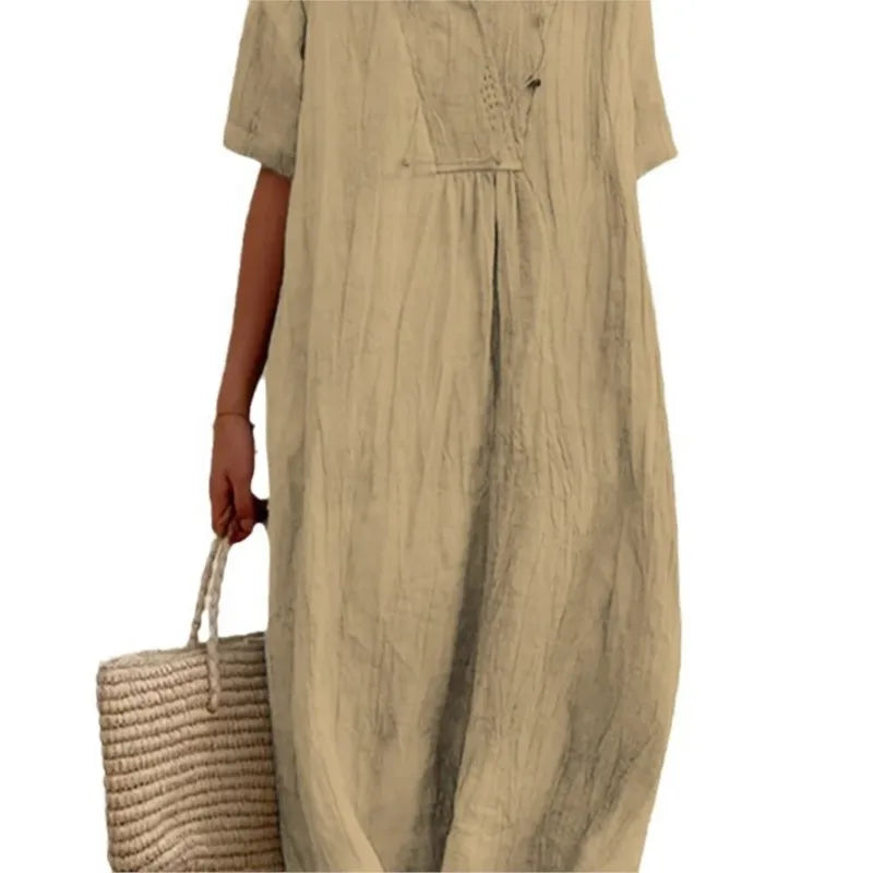 Sandra | Vestido Casual de Lino con Escote en V