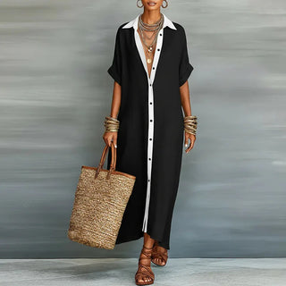 Anastasia™ | Largo vestido camisero con botones