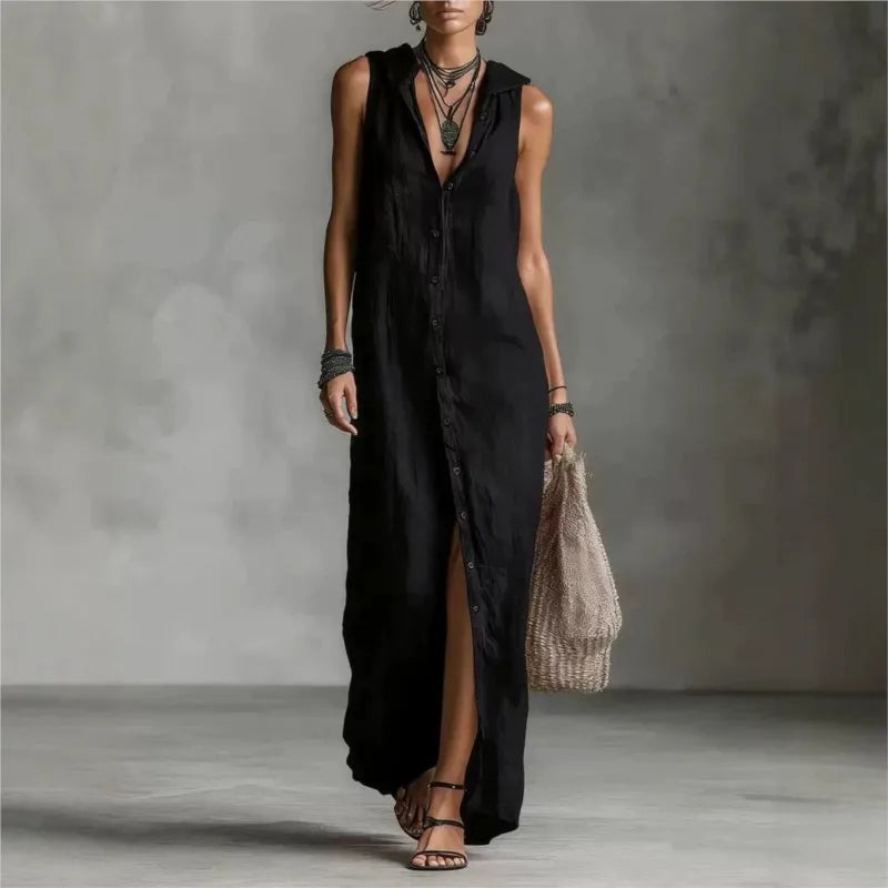 Penélope | Vestido midi chic y versátil con escote en V