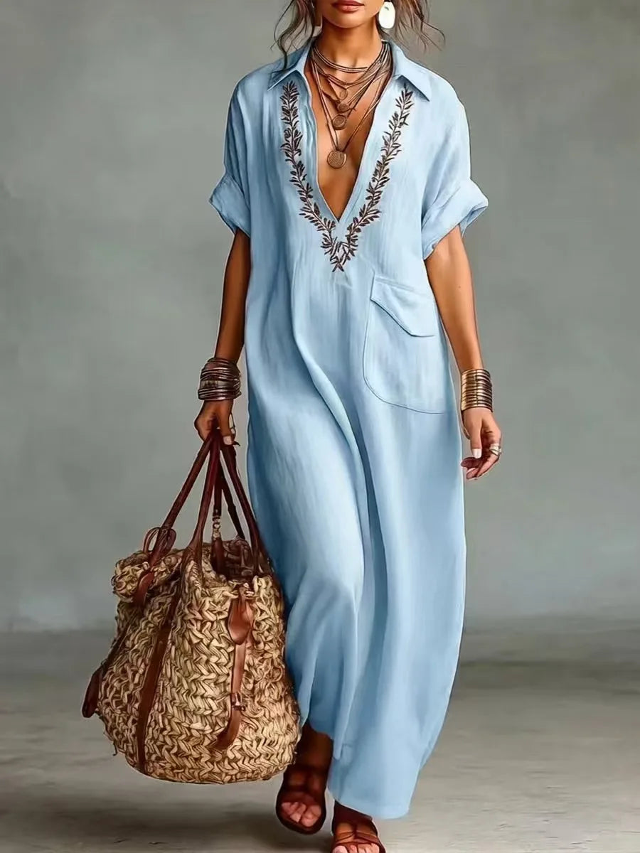 Marta | Vestido Maxi Bohemio con Diseño Floral