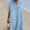 Sandra | Vestido Casual de Lino con Escote en V