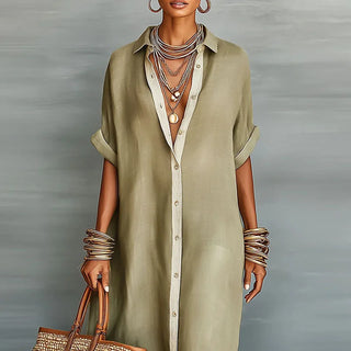Anastasia™ | Largo vestido camisero con botones