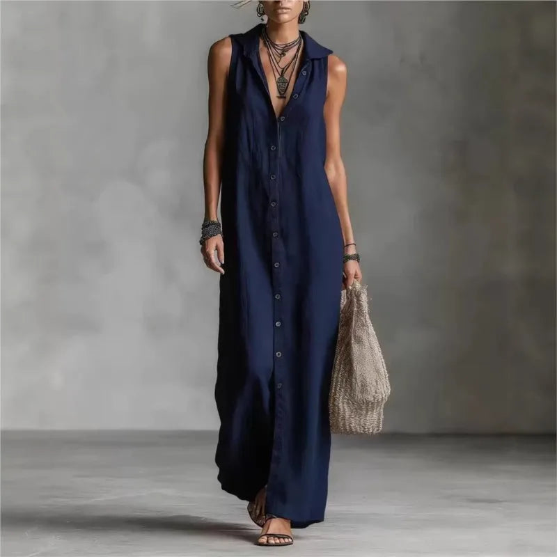 Penélope | Vestido midi chic y versátil con escote en V