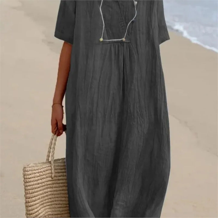 Sandra | Vestido Casual de Lino con Escote en V