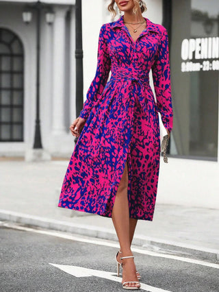 Inge | Elegante vestido de camisa con estampado aleatorio