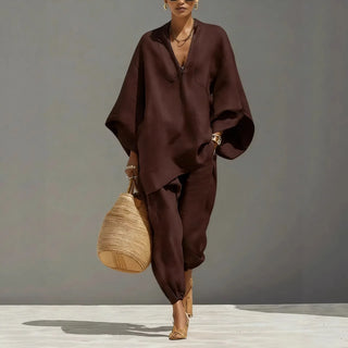 Rita | Conjunto de Pantalón Estilo Holgado de Algodón