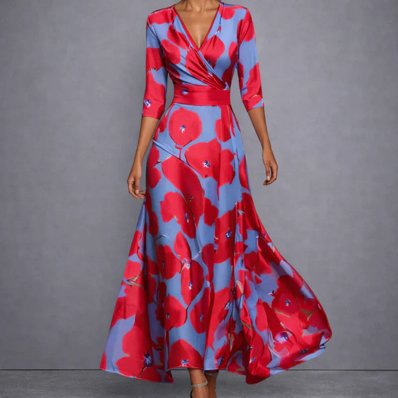 CALLA | Vestido Maxi Floral Escultural para una Elegancia Segura