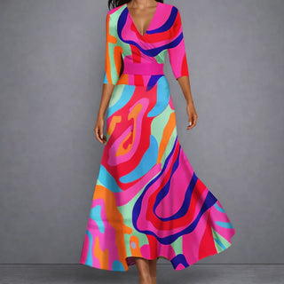 CALLA | Vestido Maxi Floral Escultural para una Elegancia Segura