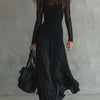 Nerea | Vestido Maxi de Tul Negro con Corte Holgado