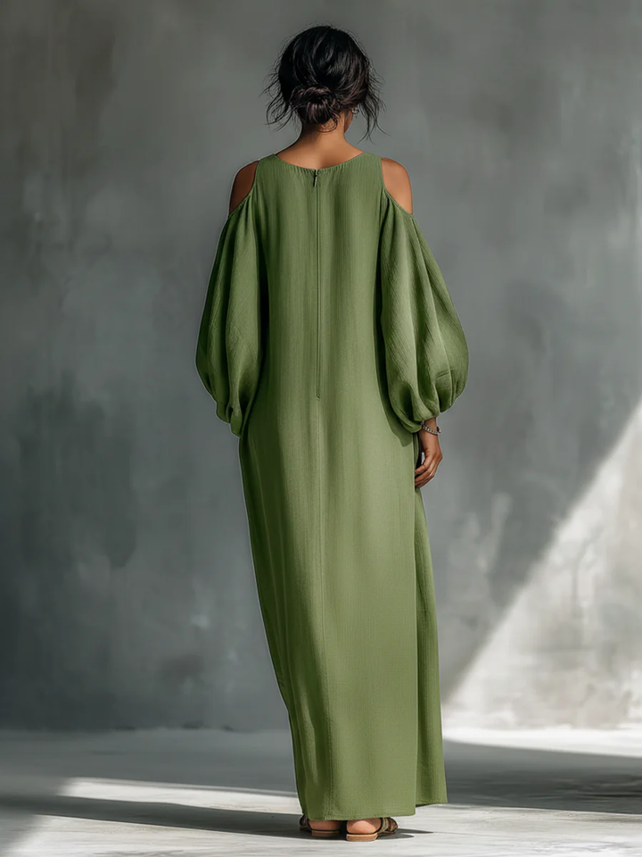 Susana | Vestido Maxi Fluido con Hombros Descubiertos