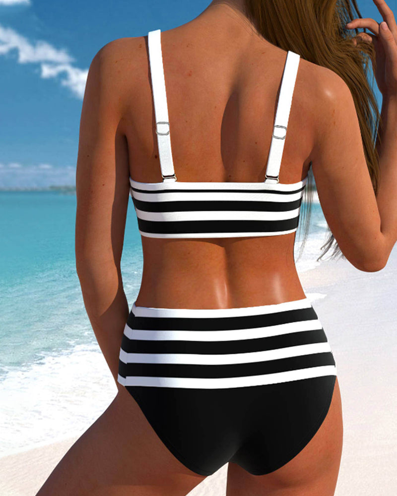 Bloom | Bikini de rayas con talle alto