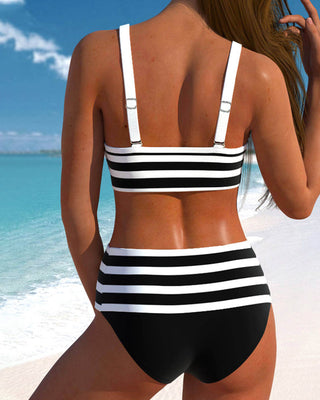Bloom | Bikini de rayas con talle alto