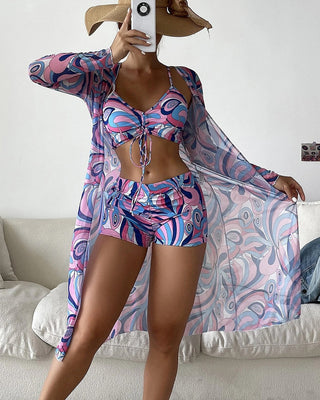 Bloom | Set de Bikini de 3 Piezas con Diseño Estampado