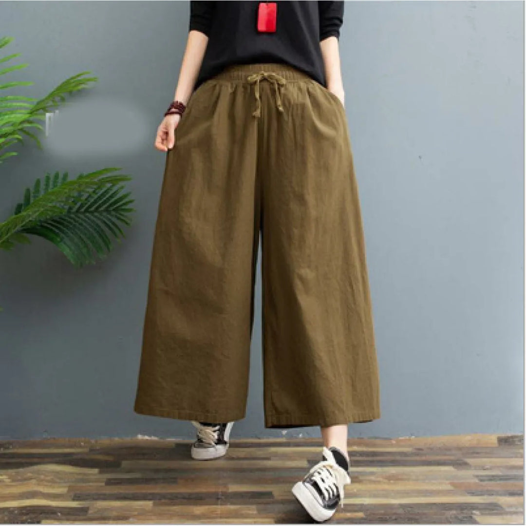 AMELINA – PANTALONES DE LINO PLISADOS COMFORT FIT