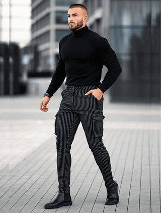 Vittorio Pantalones Slim Fit - Negro