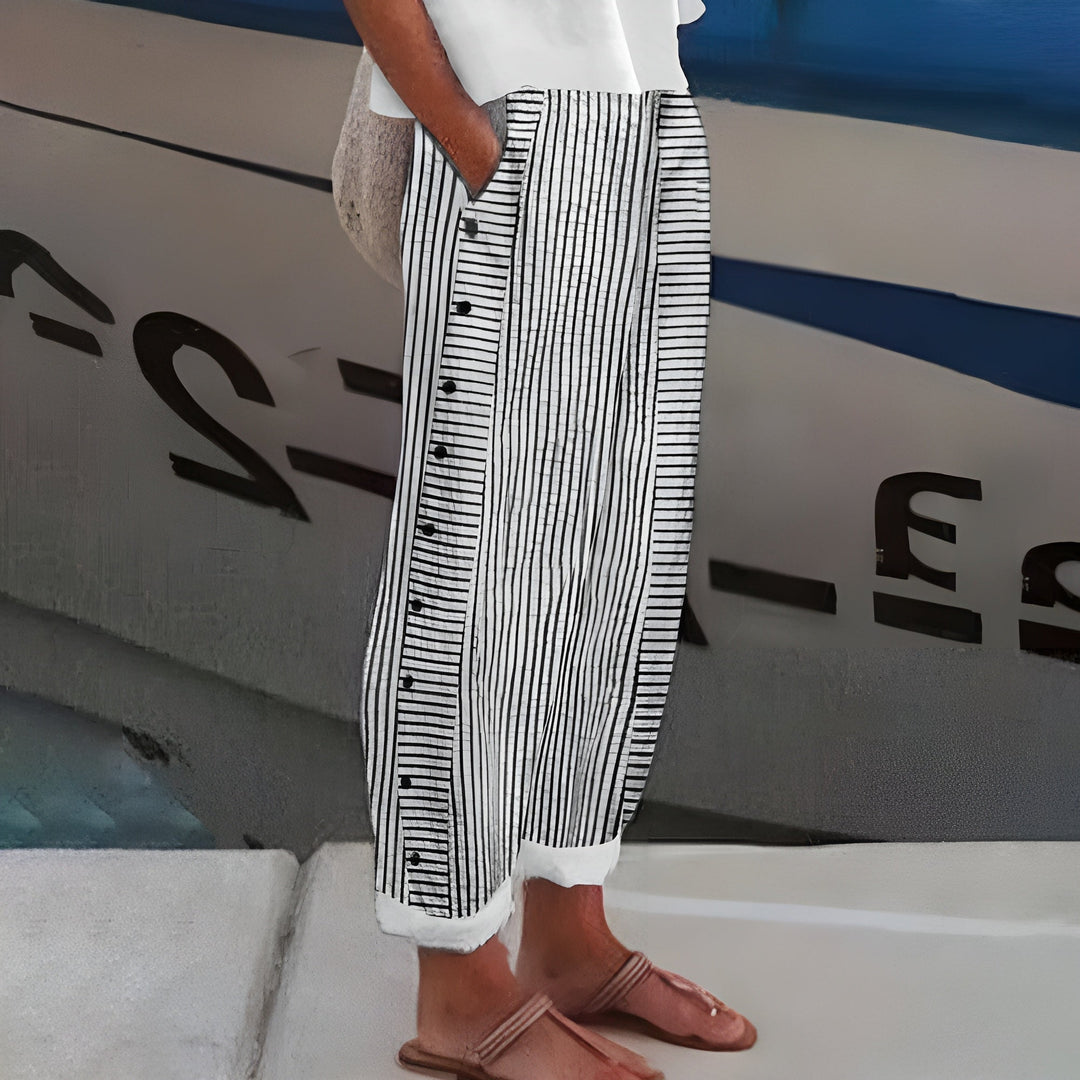 Dagny | Pantalones Veraniegos Rayados Elegantes