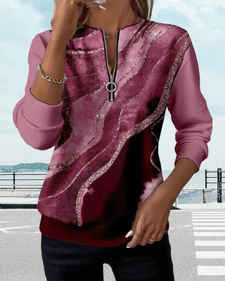 Elena | Sudadera de media cremallera con diseño vintage